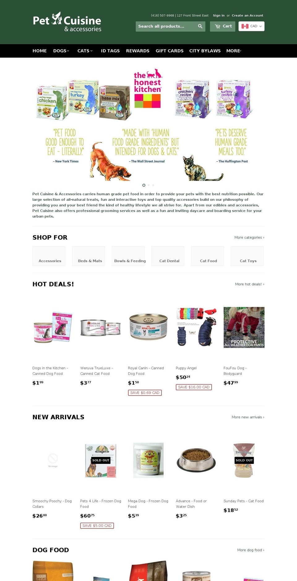 petcuisine.ca shopify website screenshot