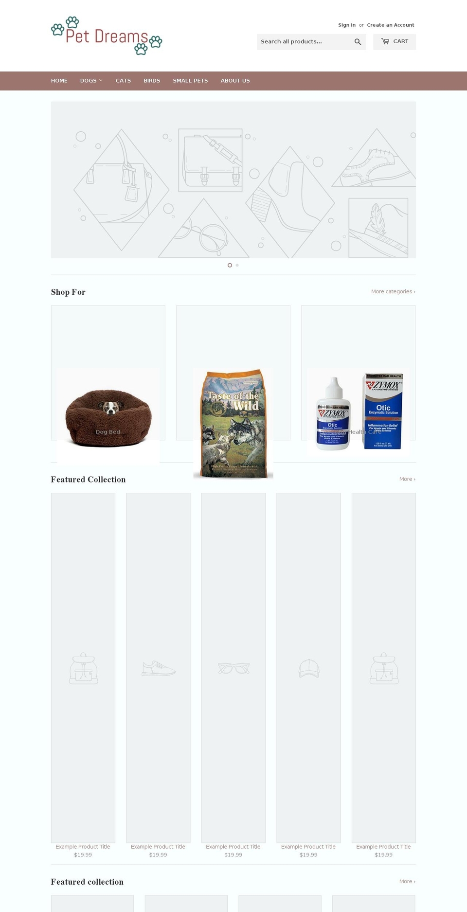 petdreamsonline.com — Shopify storefront screenshot