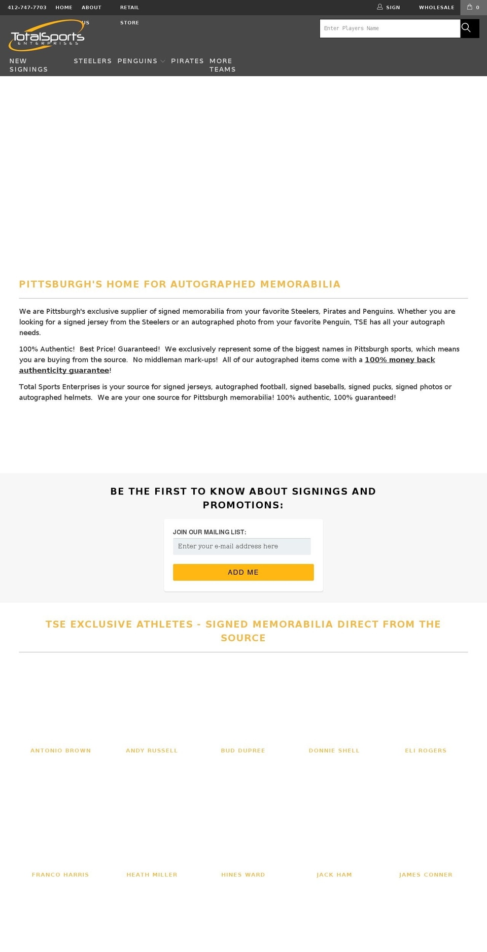 TSE Shoptimized Shopify theme site example peteausiello.com