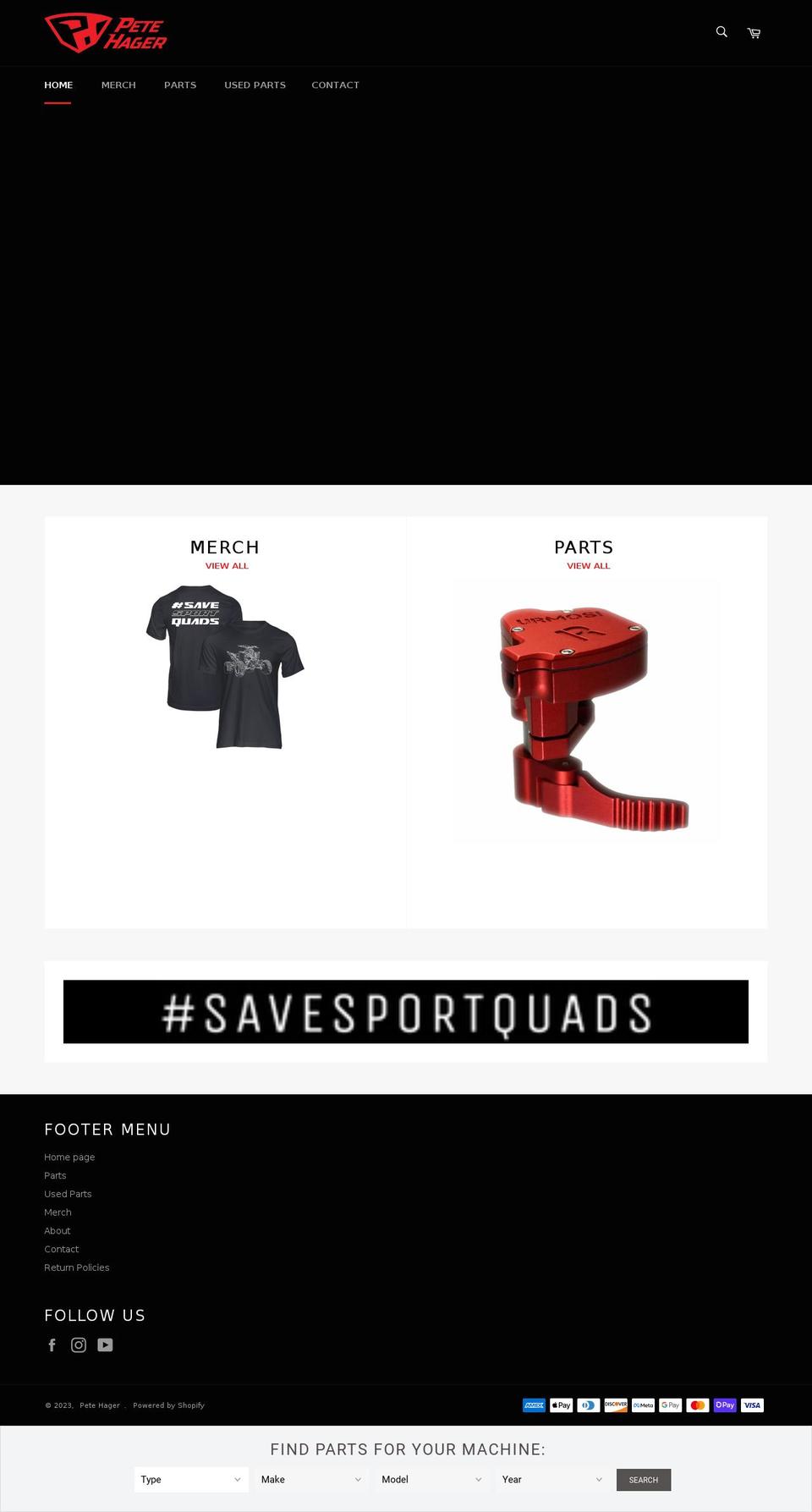 petehager.com shopify website screenshot