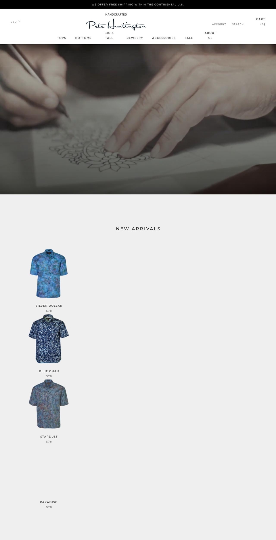 petehuntington.com shopify website screenshot