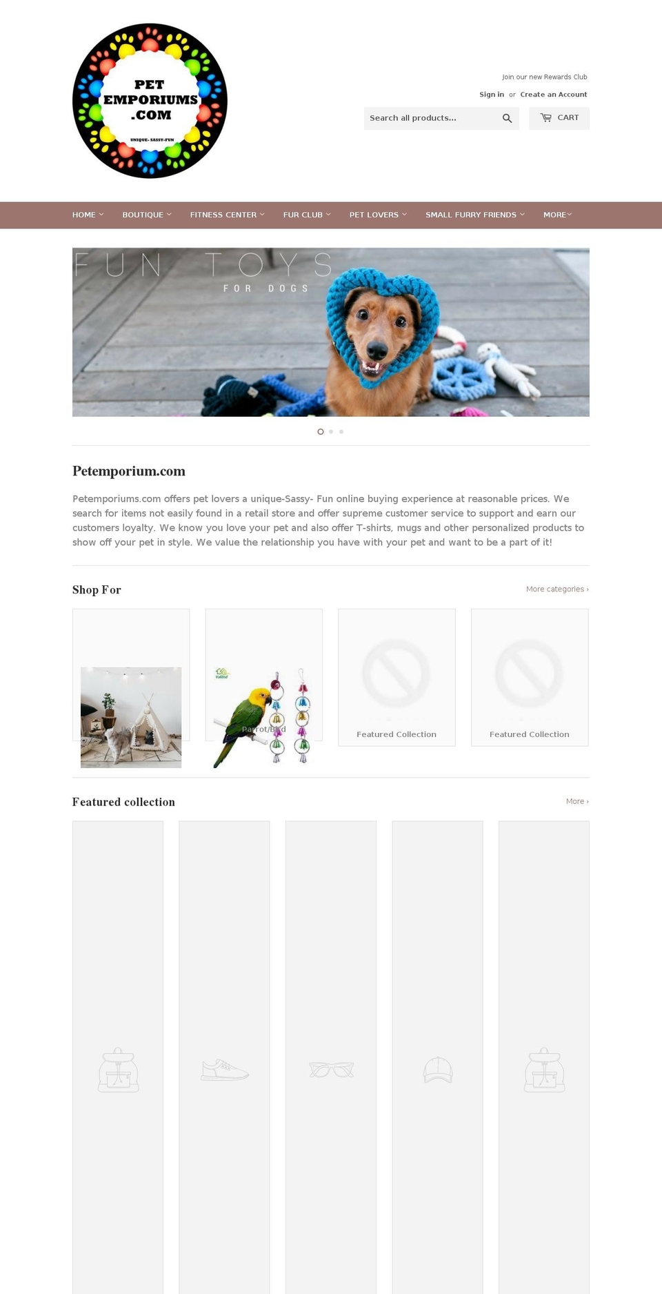 petemporiums.com — Shopify storefront screenshot