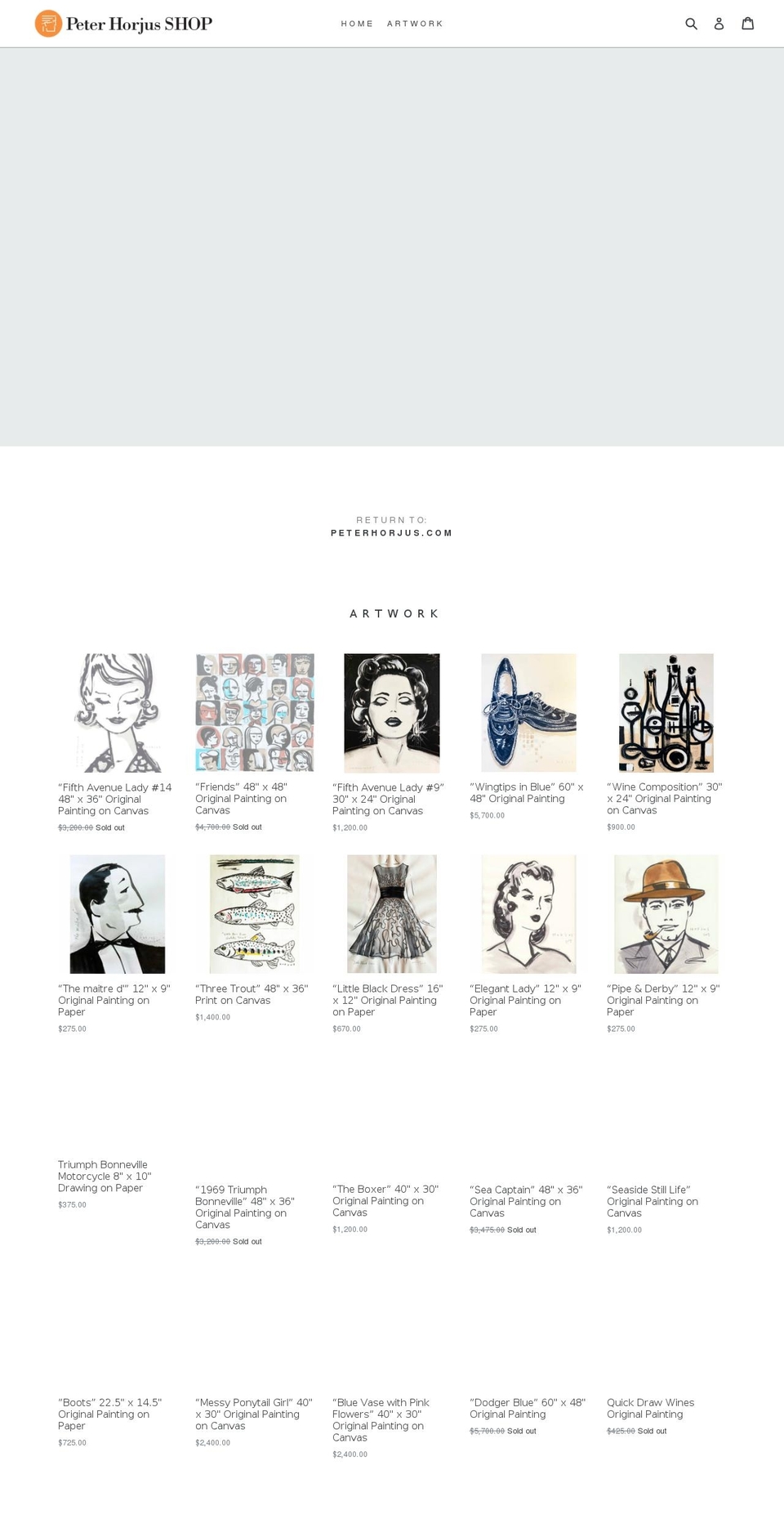 peter-horjus-fine-art.myshopify.com shopify website screenshot