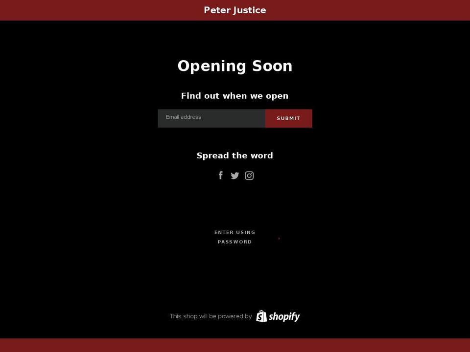 peter-justice.myshopify.com shopify website screenshot