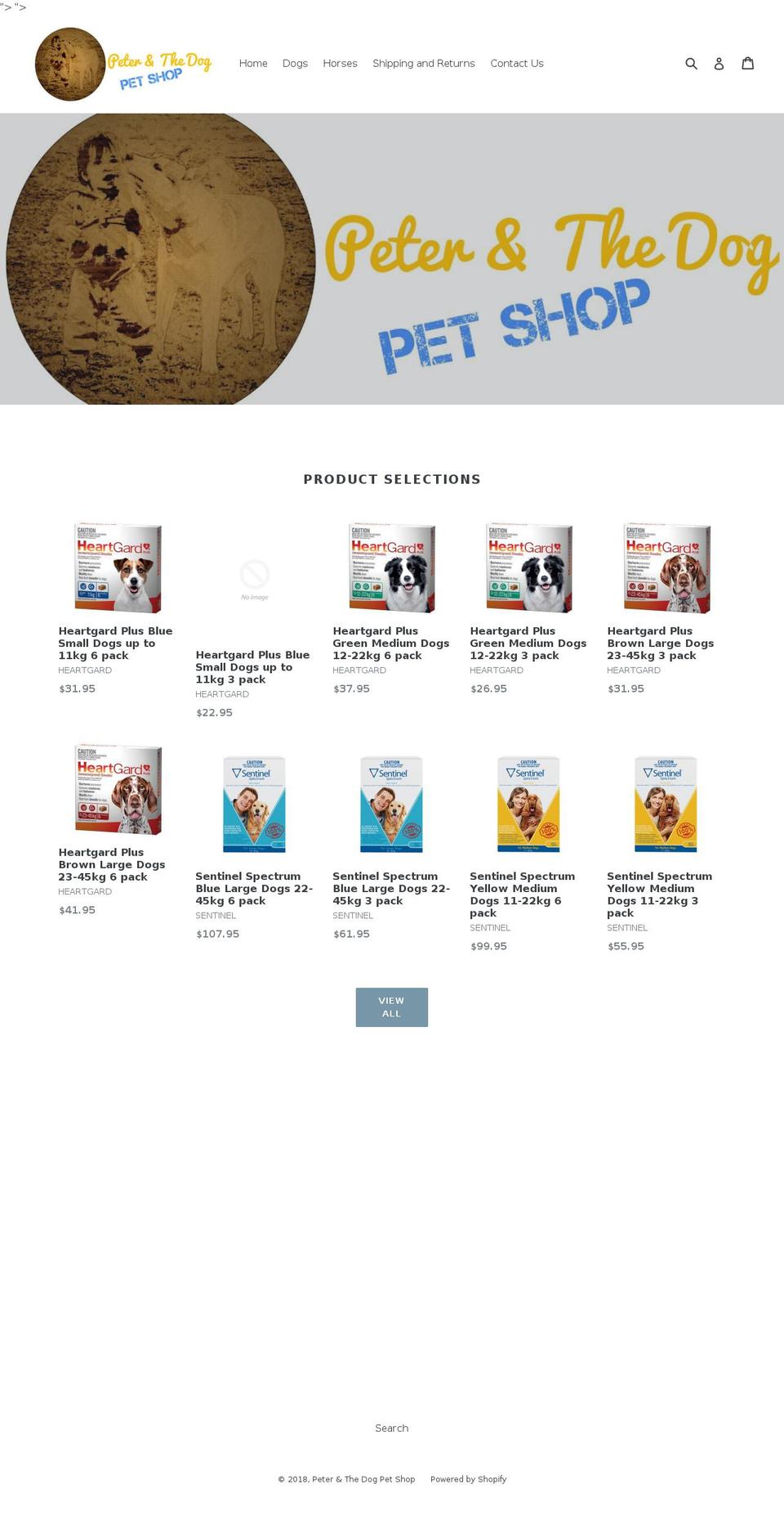 peterandthedog.com — Shopify storefront screenshot