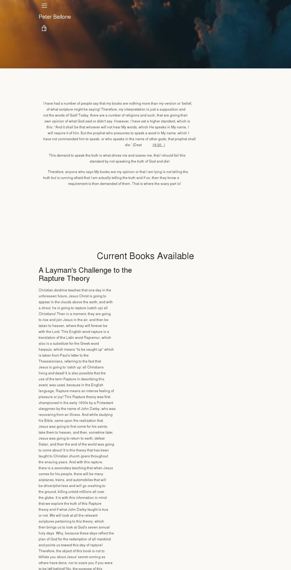 peterbellone.net shopify website screenshot