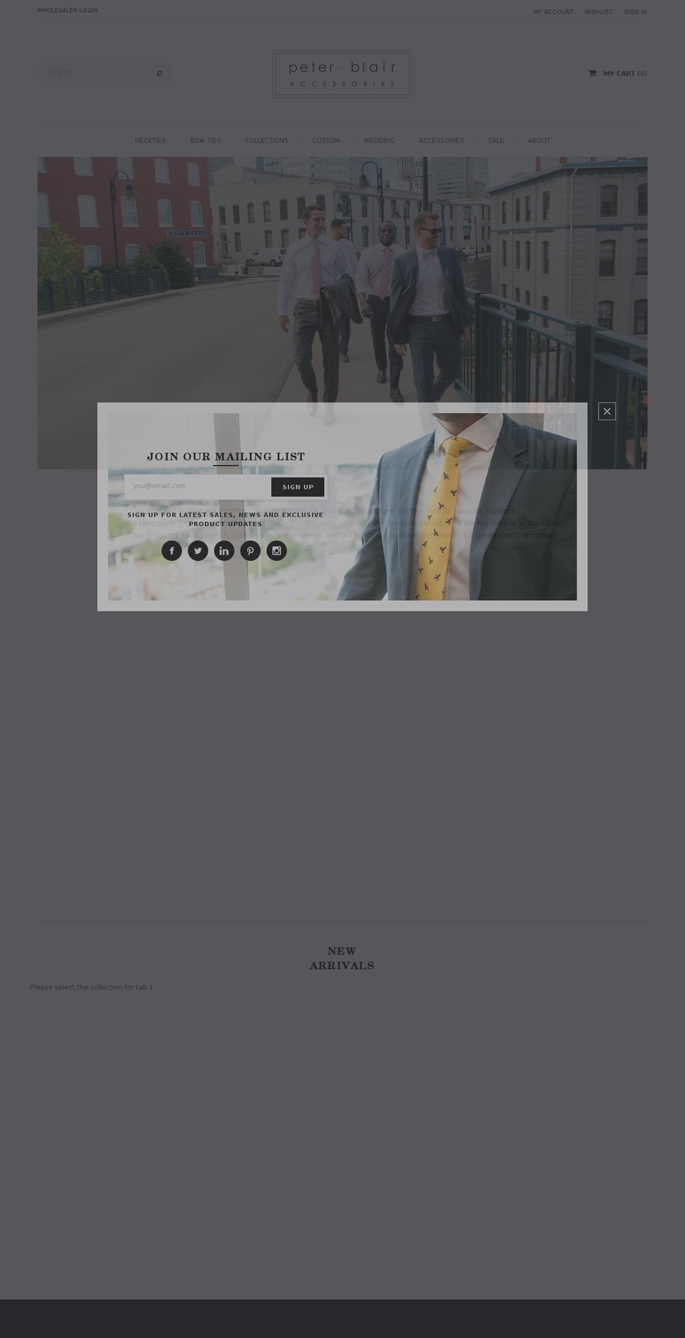 Forte Shopify theme site example peterblairaccessories.com