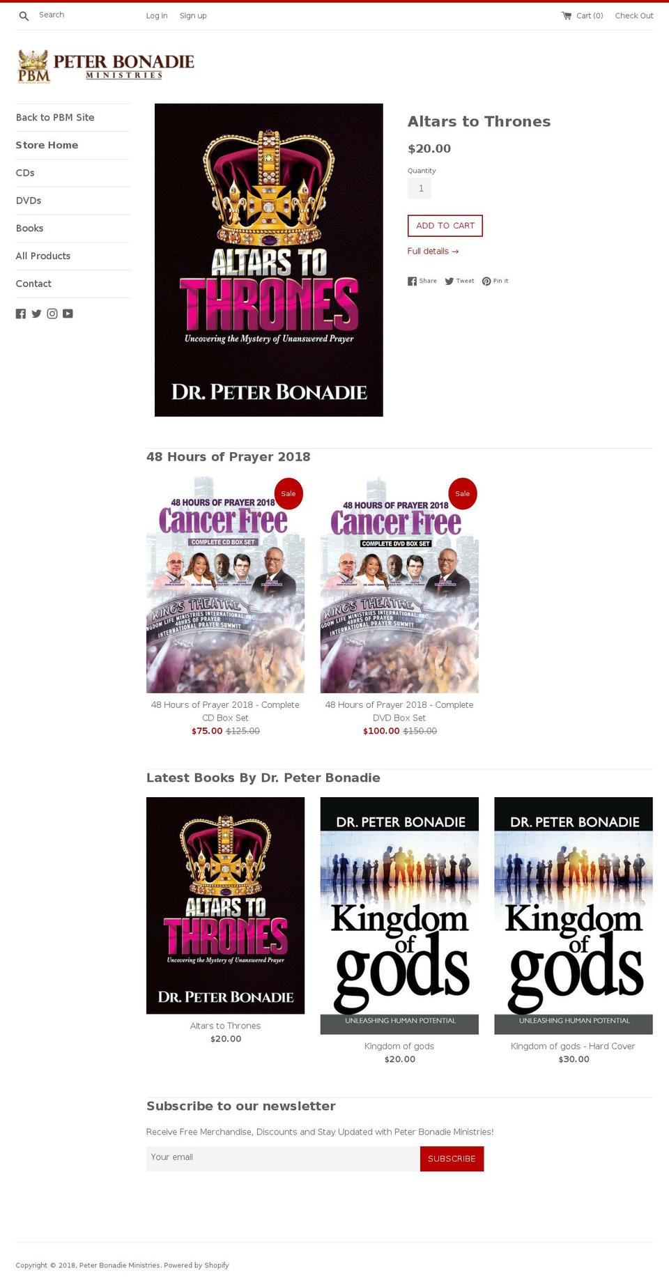 peterbonadiestore.com shopify website screenshot