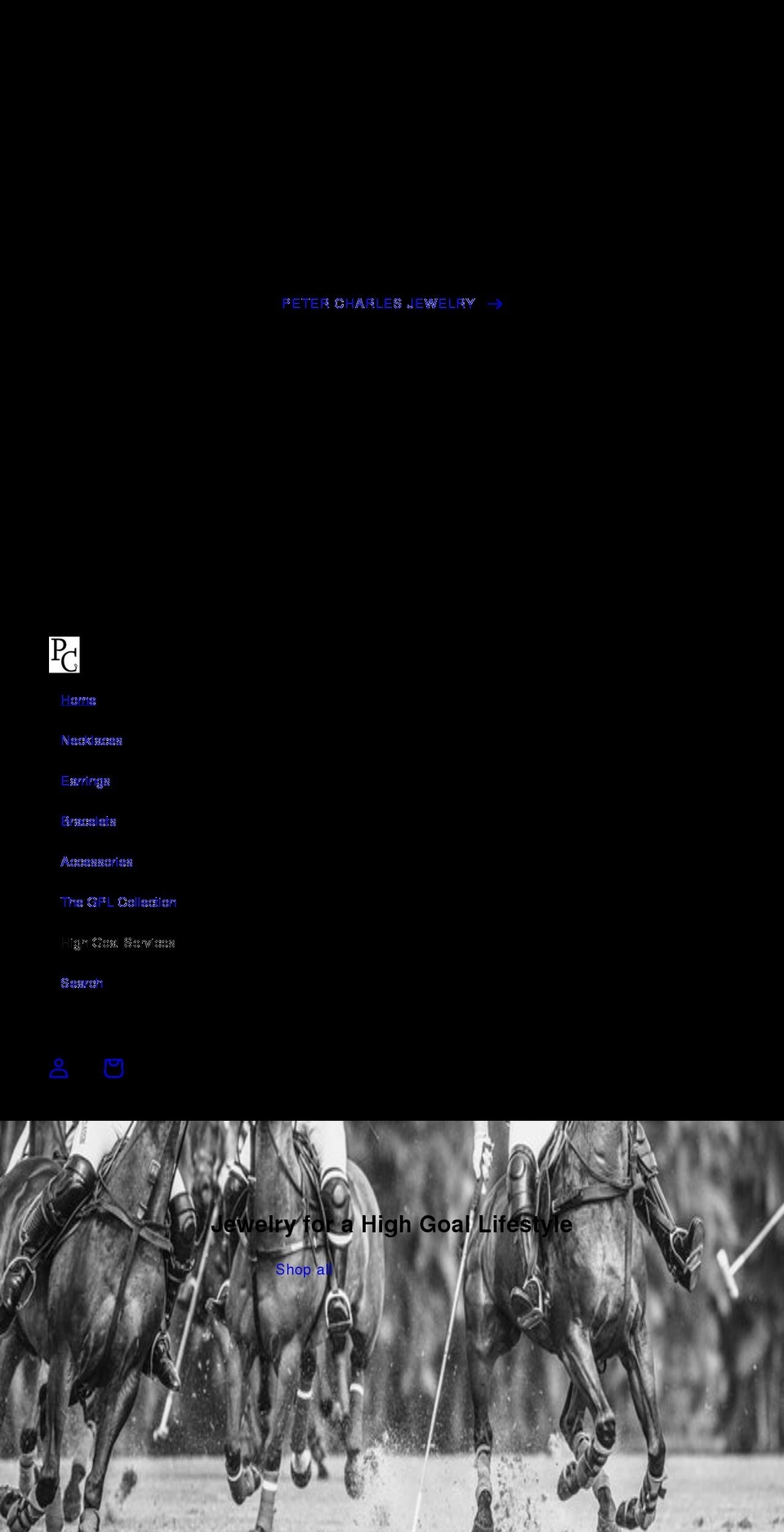petercharlesjewelry.com shopify website screenshot
