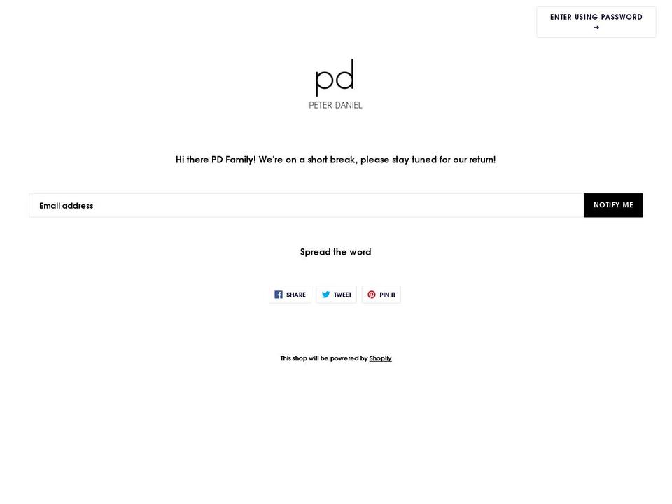 peterdaniel.com.au shopify website screenshot