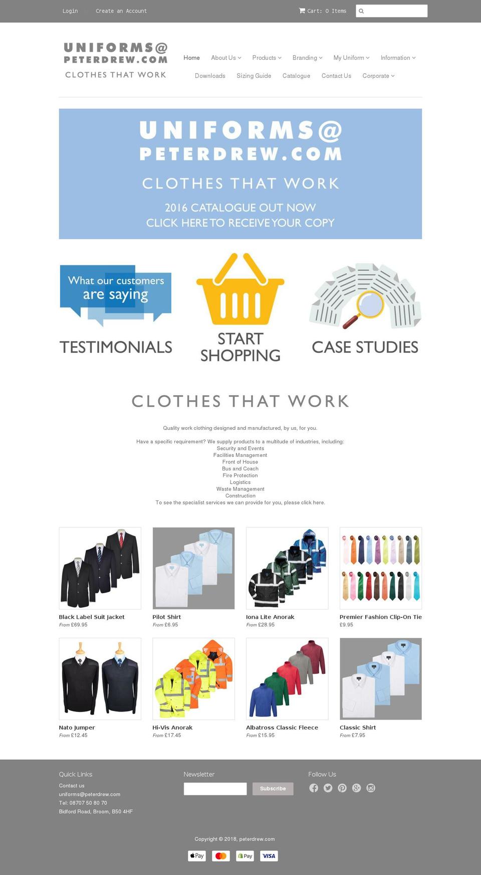 peterdrew.org shopify website screenshot