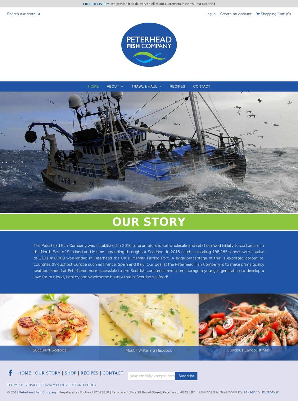 peterheadfish.com — Shopify storefront screenshot