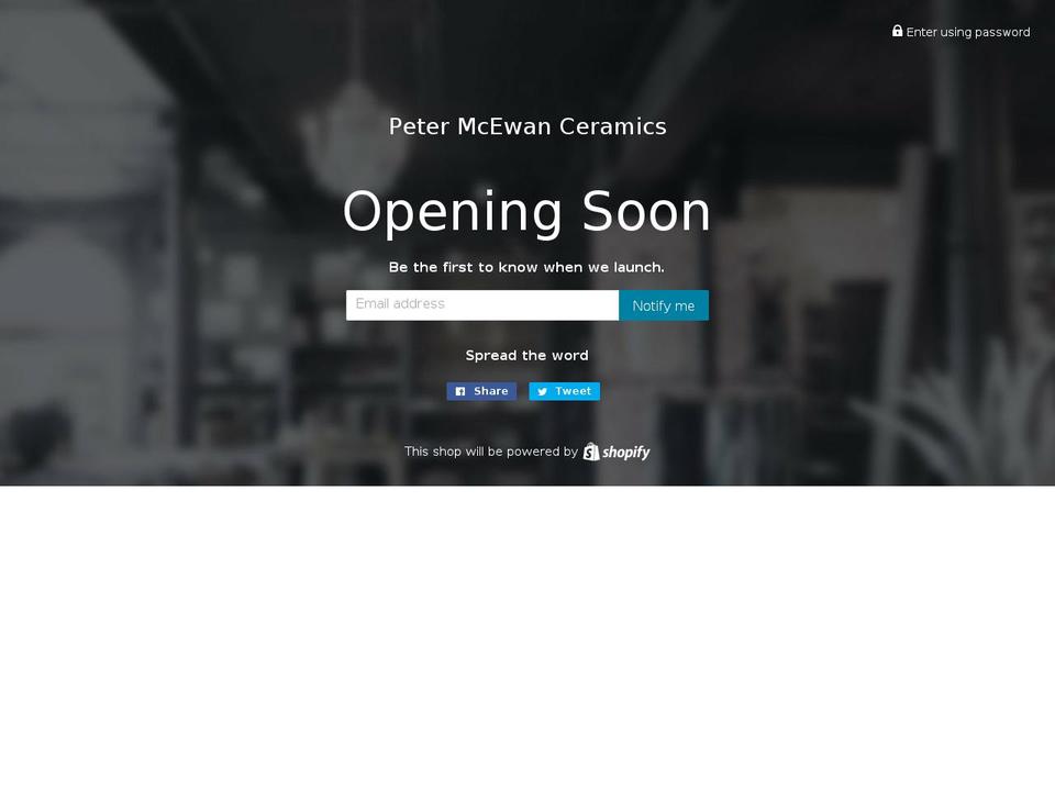 petermcewanceramics.com.au shopify website screenshot