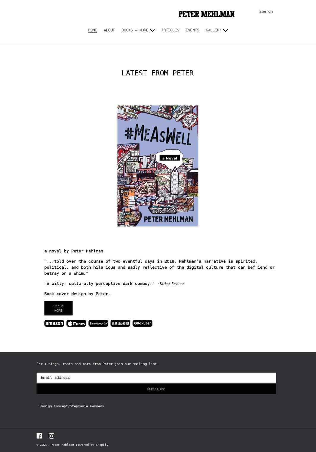 petermehlman.com shopify website screenshot