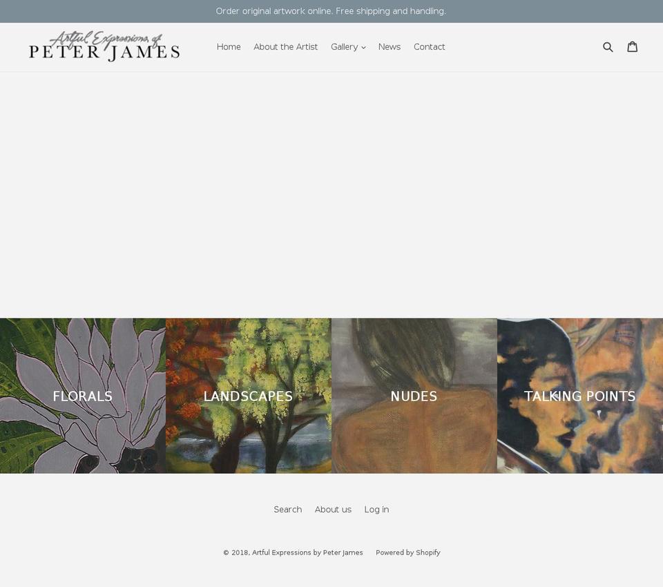 peterpaintings.com shopify website screenshot