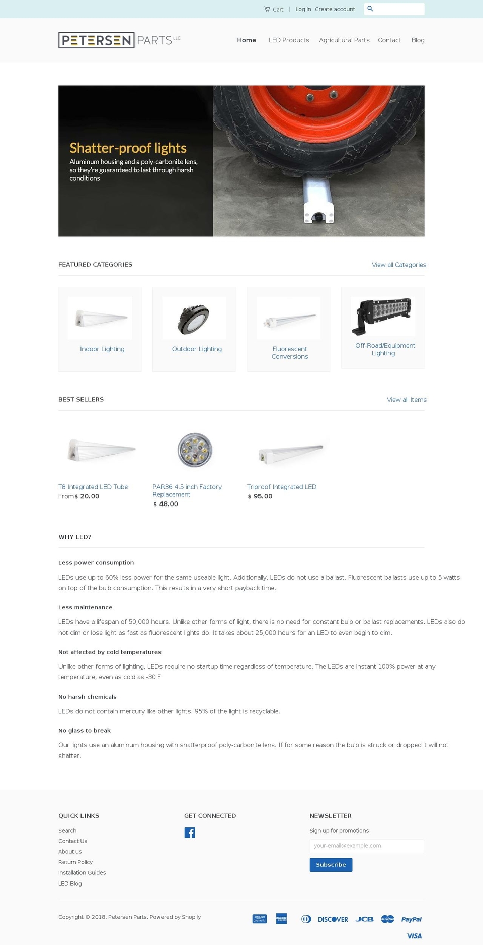 petersenled.com — Shopify storefront screenshot