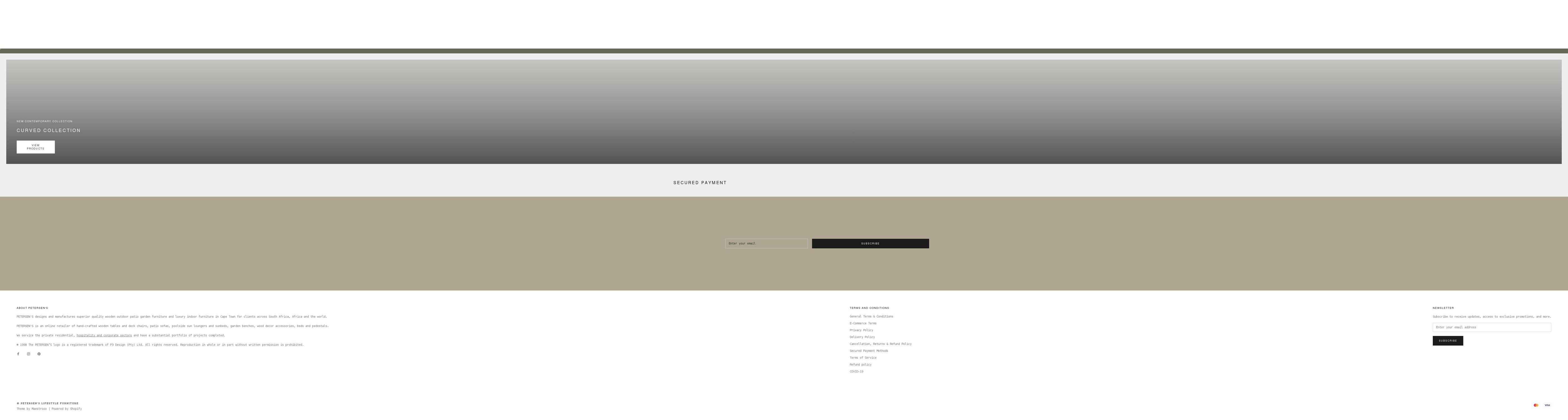 petersens.co.za shopify website screenshot