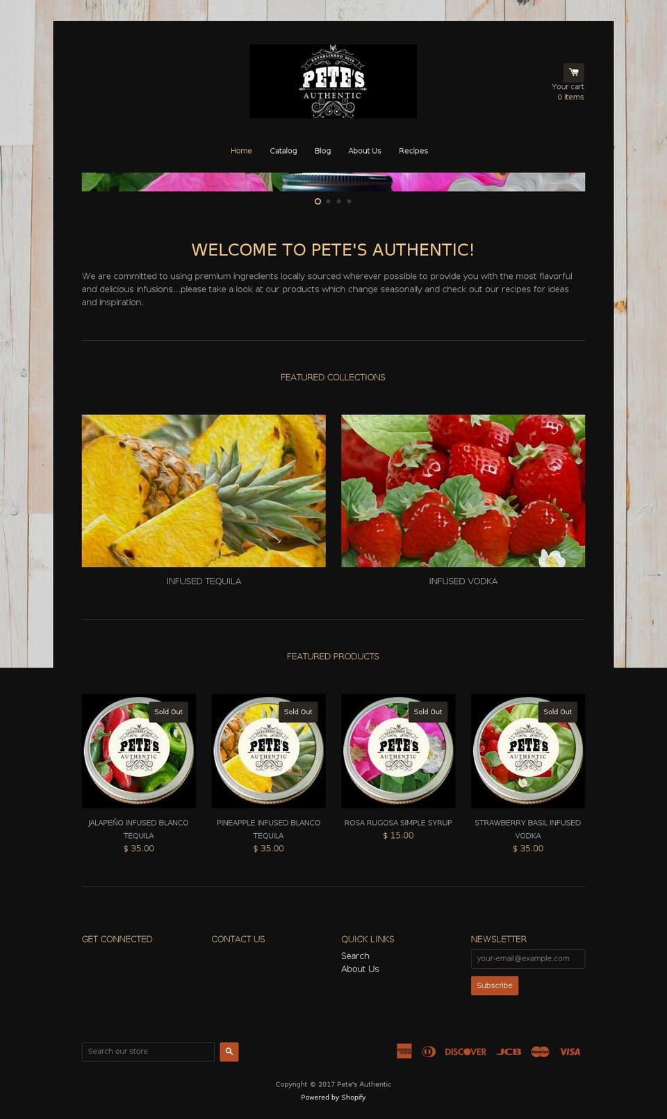 petesauthentic.com shopify website screenshot