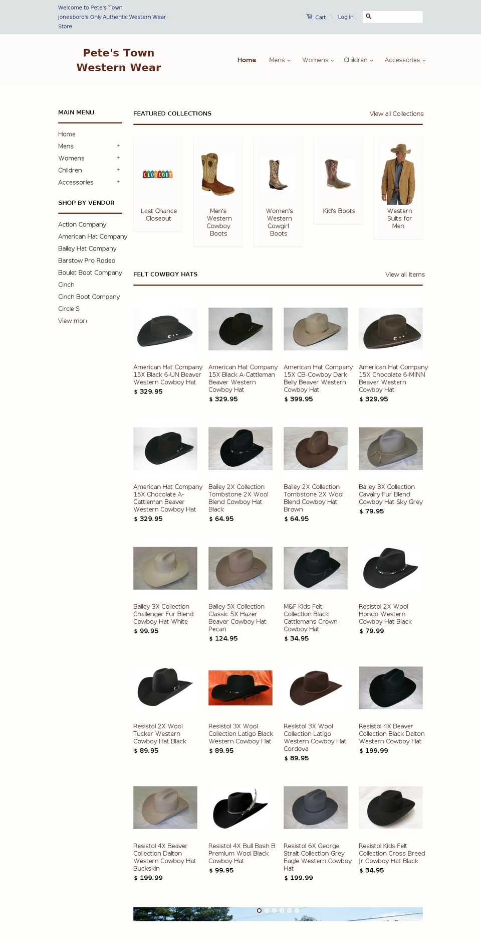 petesboots.net shopify website screenshot