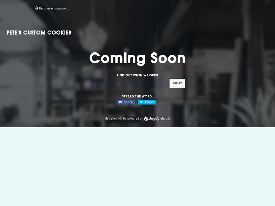 petescustomcookies.com shopify website screenshot