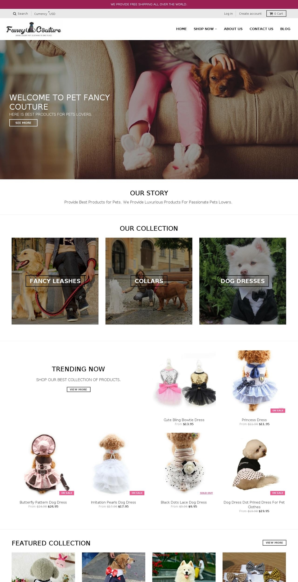 petfancycouture.com shopify website screenshot