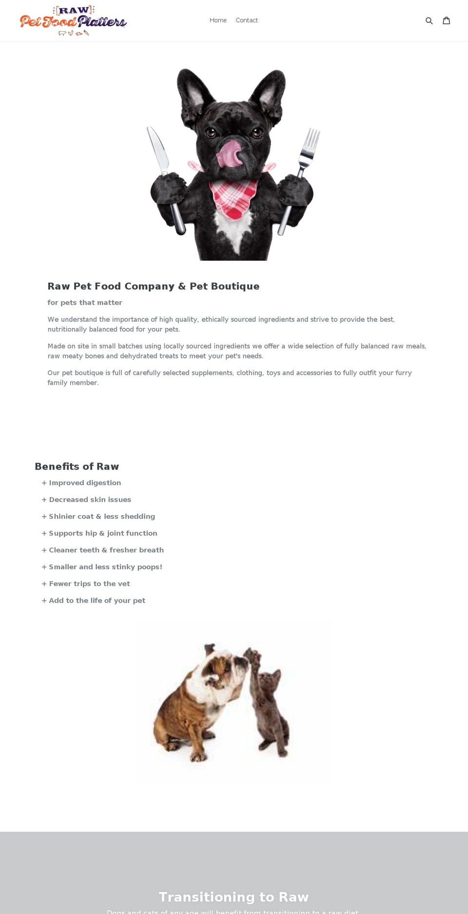 petfoodplatters.com — Shopify storefront screenshot
