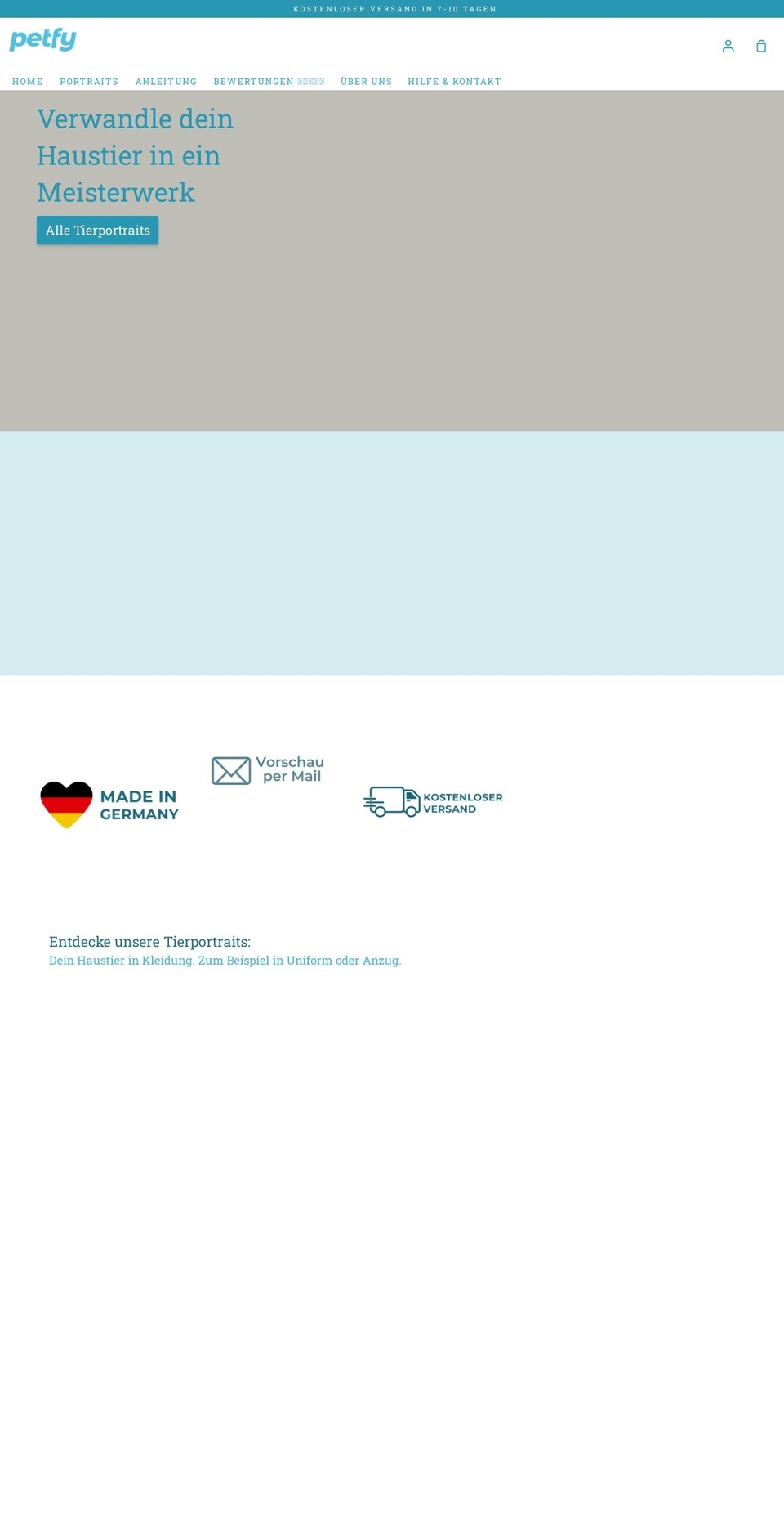 petfy.de shopify website screenshot