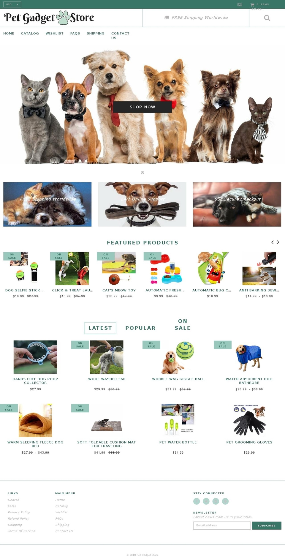 petgadgetstore.com shopify website screenshot