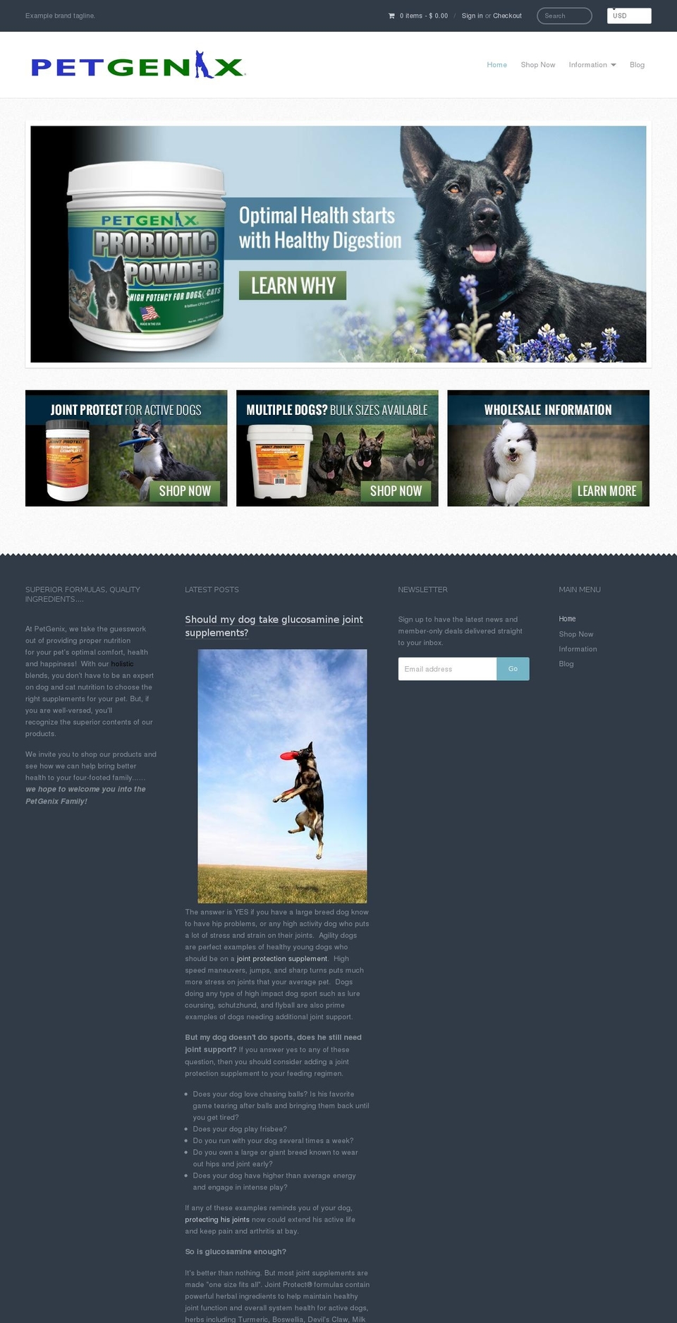 petgenix.com shopify website screenshot