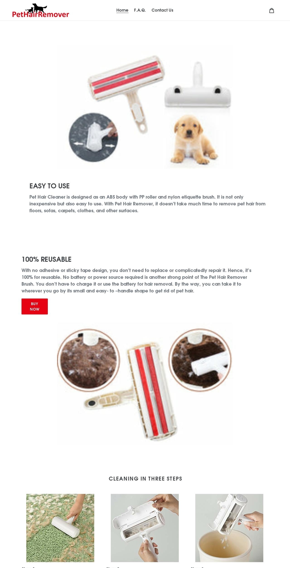 Rikoeasy Shopify theme site example pethairremoverbrush.com