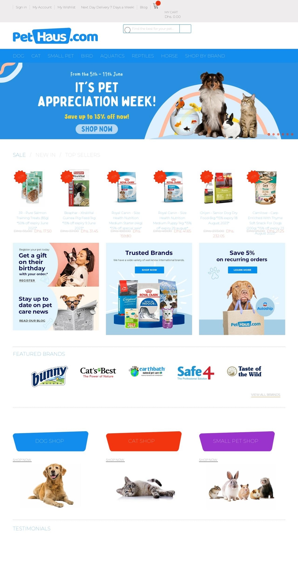 pethaus.com shopify website screenshot