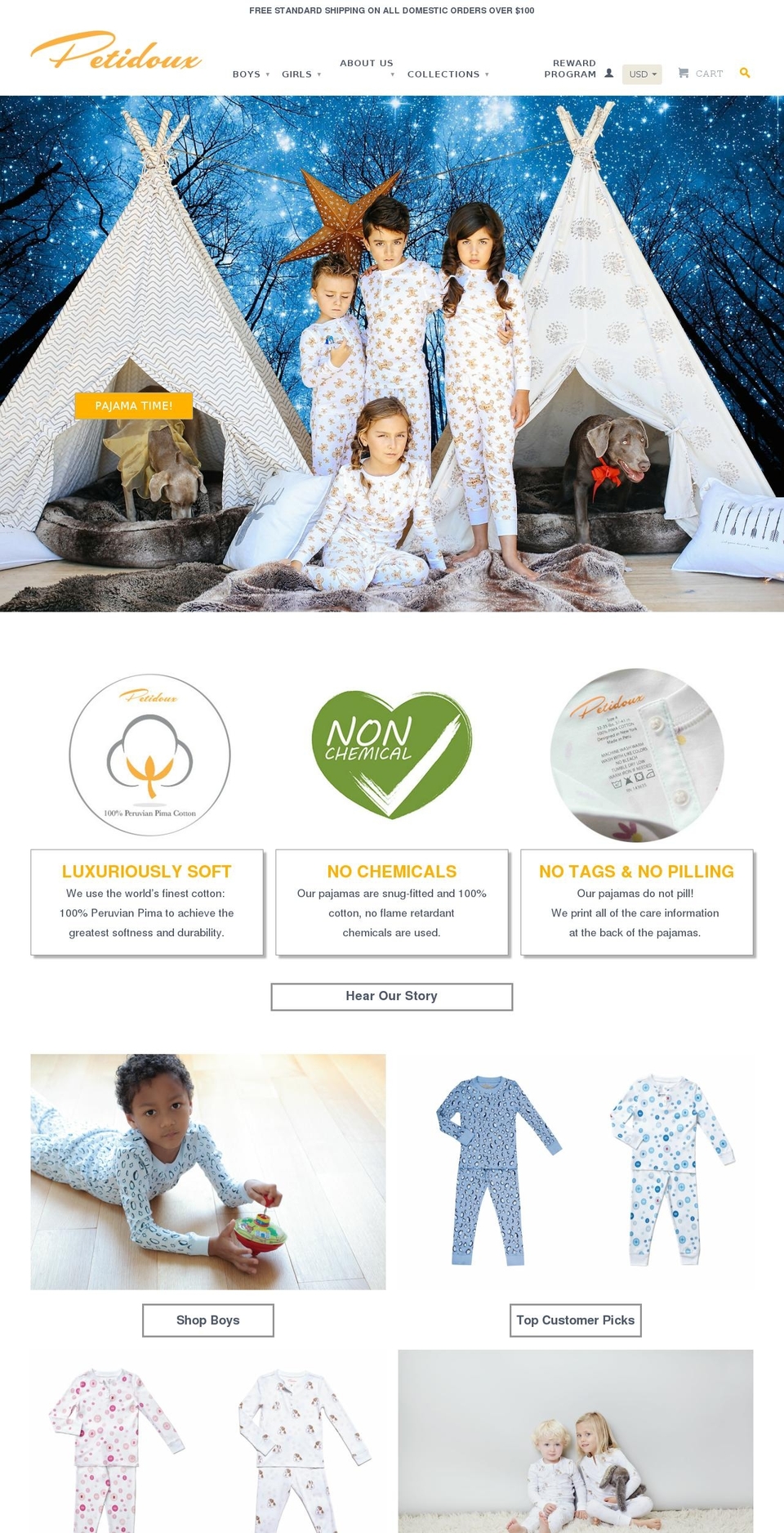 petidoux.com shopify website screenshot