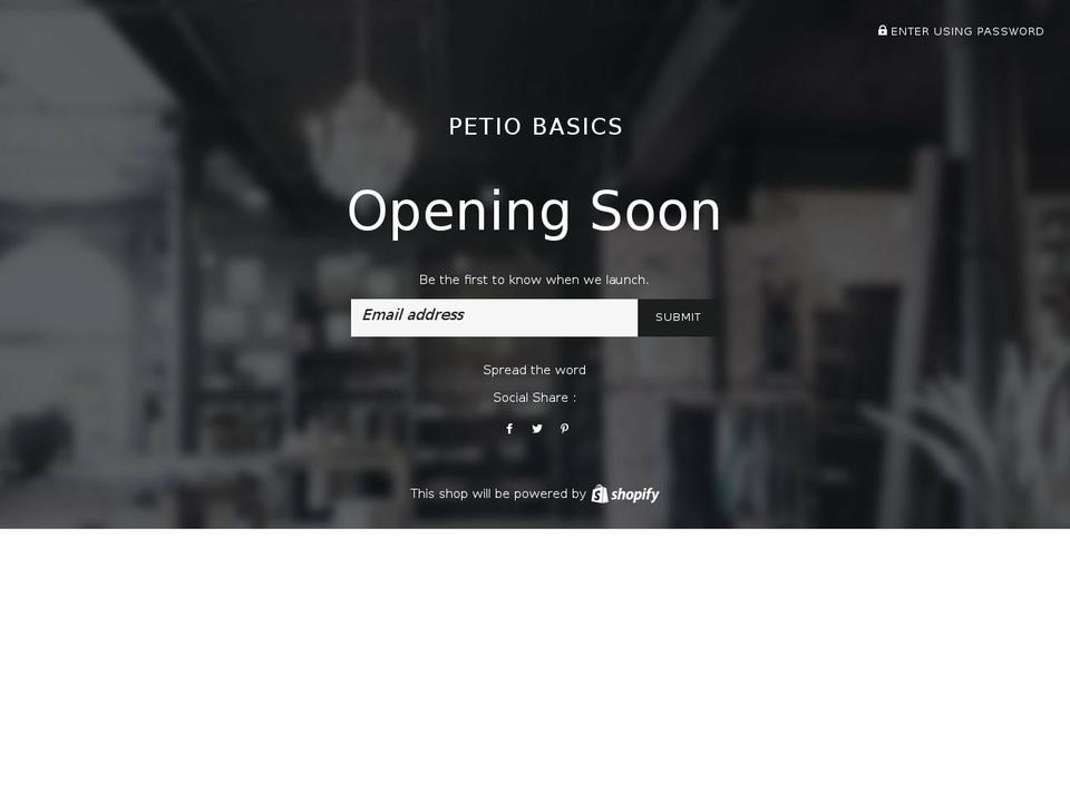 petiobasics.com — Shopify storefront screenshot