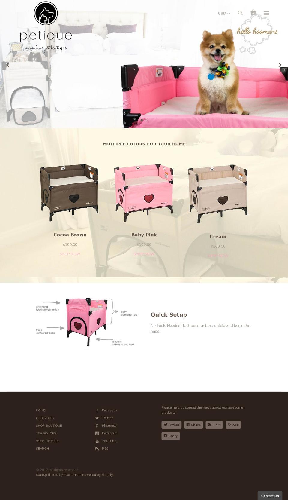 FASTOR Shopify theme site example petique.com