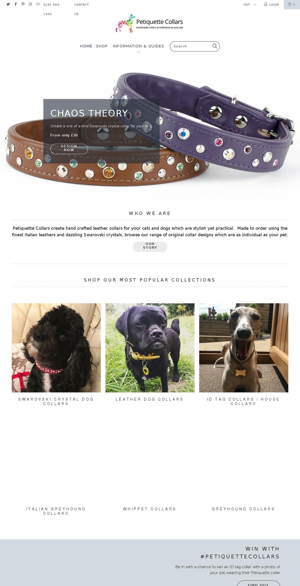 petiquettecollars.co.uk shopify website screenshot