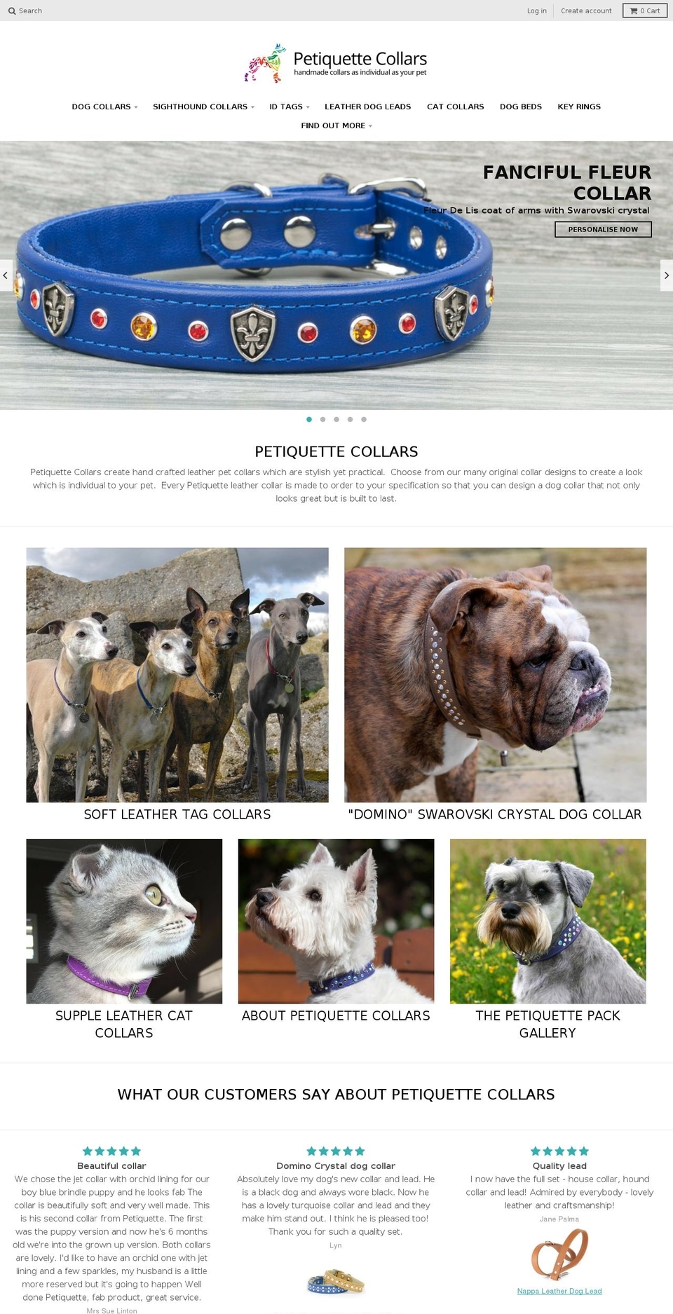 petiquettecollars.com shopify website screenshot