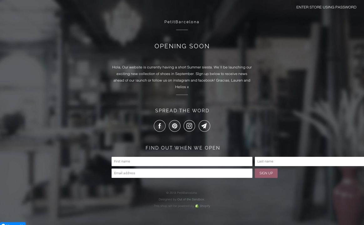 petitbarcelona.com shopify website screenshot