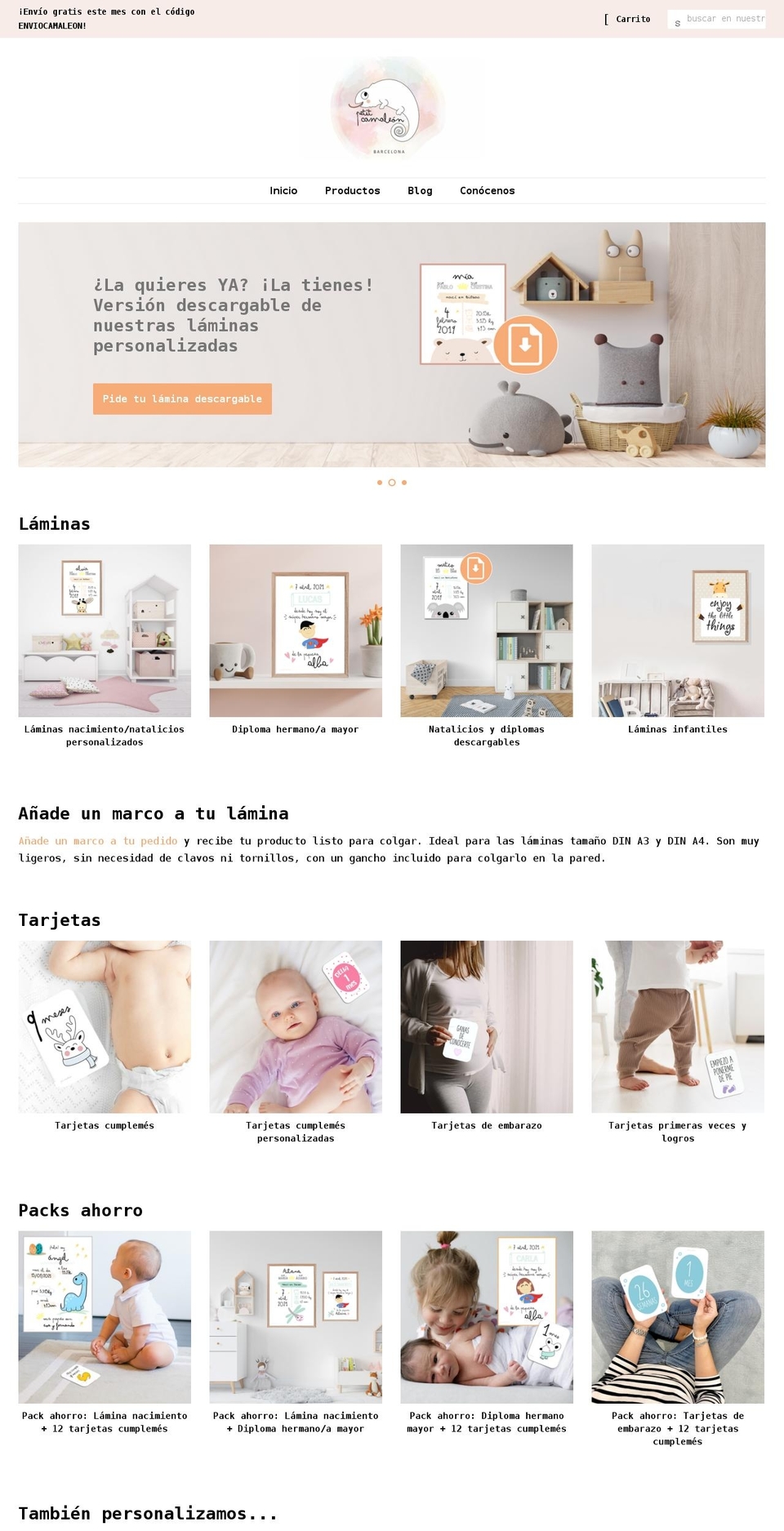 petitcamaleon.com shopify website screenshot