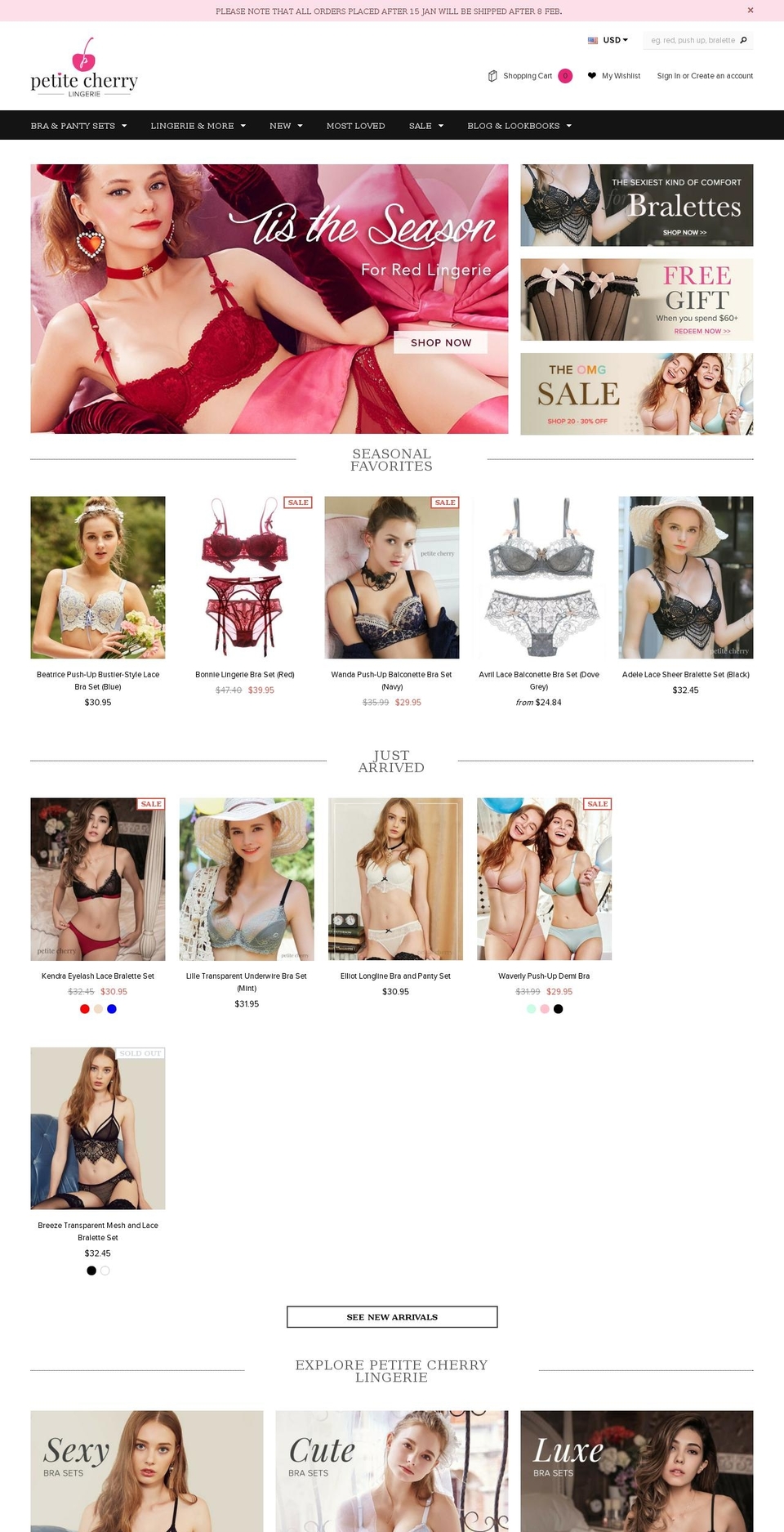 petitcherry.com shopify website screenshot