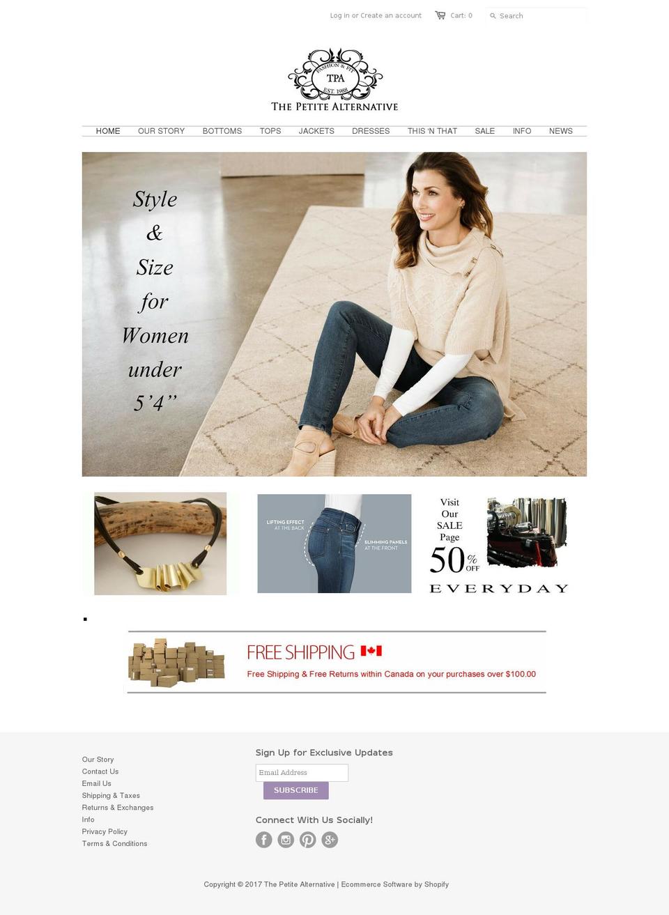 petitealternative.com shopify website screenshot