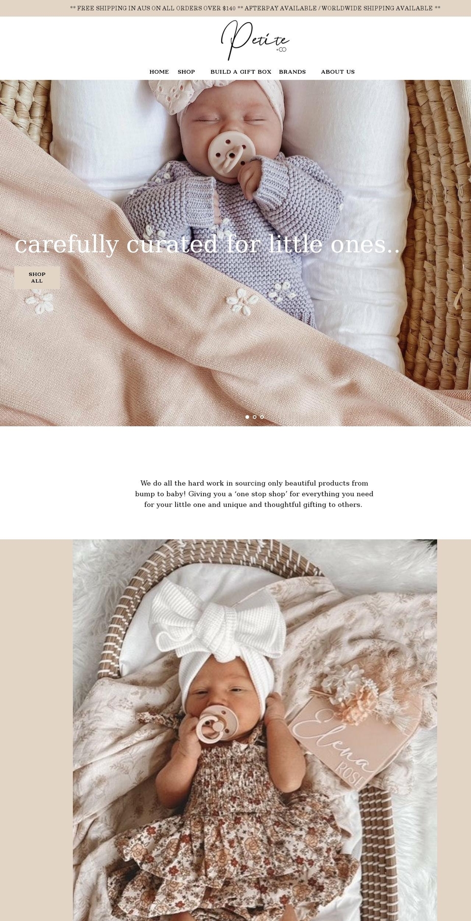 petiteandco.com shopify website screenshot