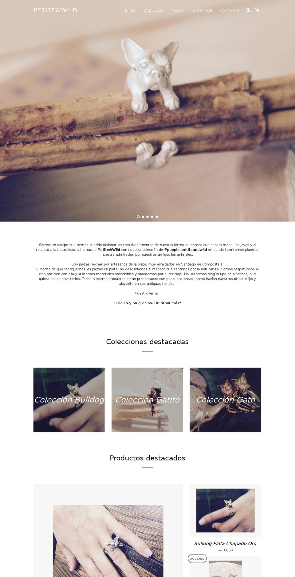petiteandwild.com — Shopify storefront screenshot