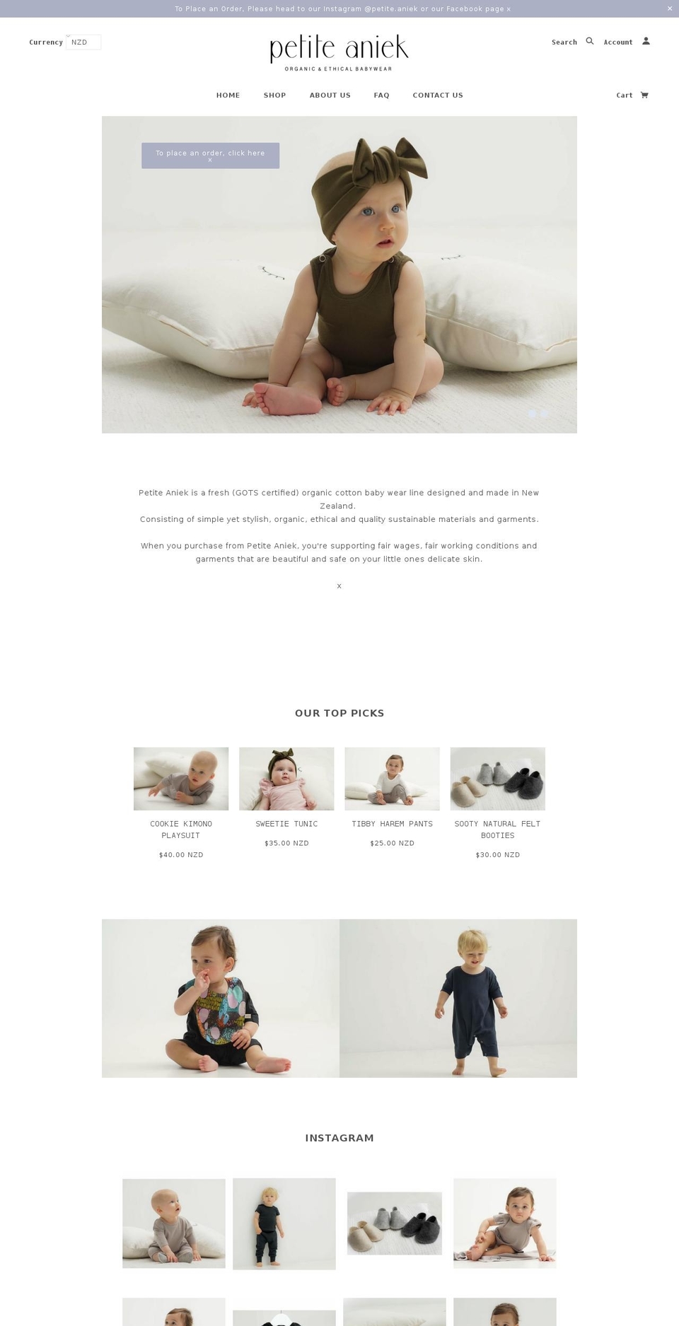 petiteaniek.com — Shopify storefront screenshot