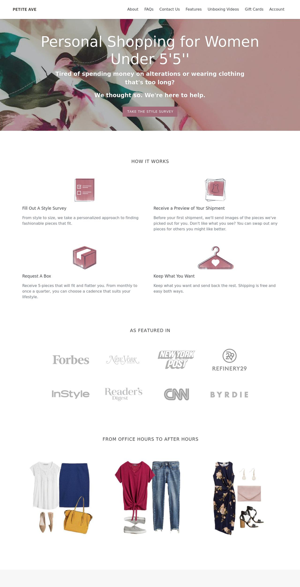 petiteave.com shopify website screenshot