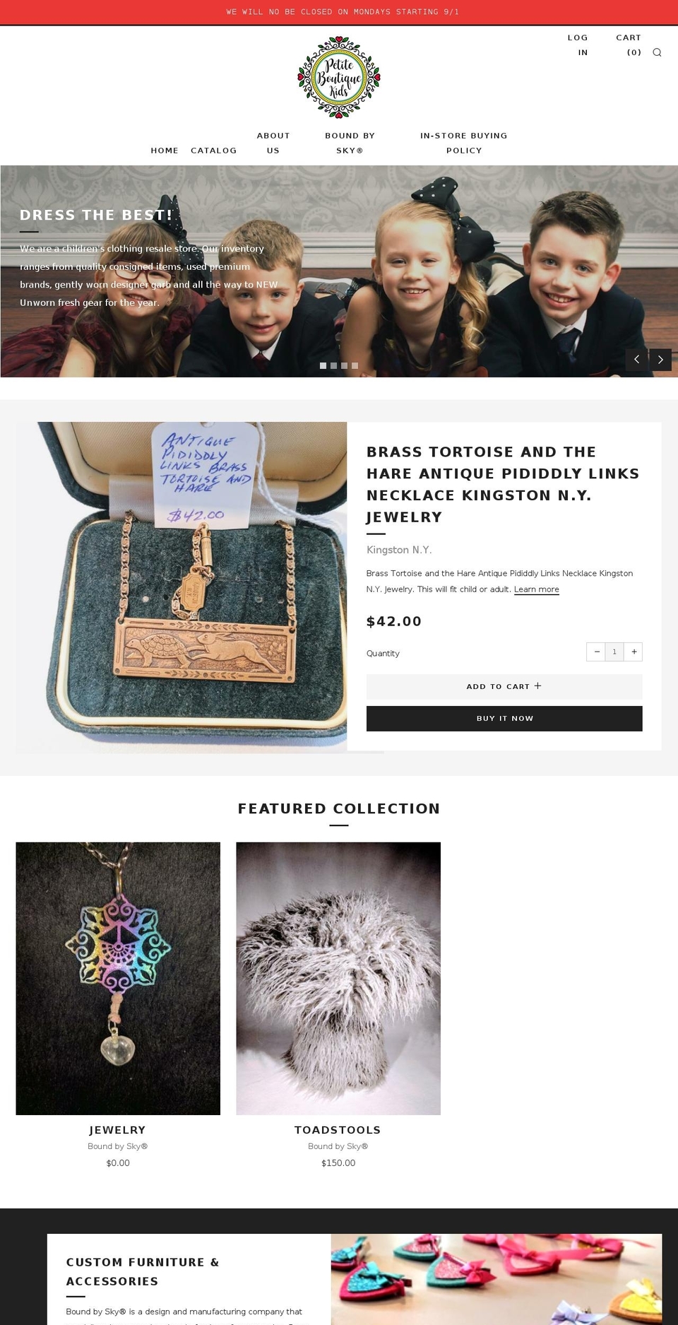petiteboutiquekids.com — Shopify storefront screenshot