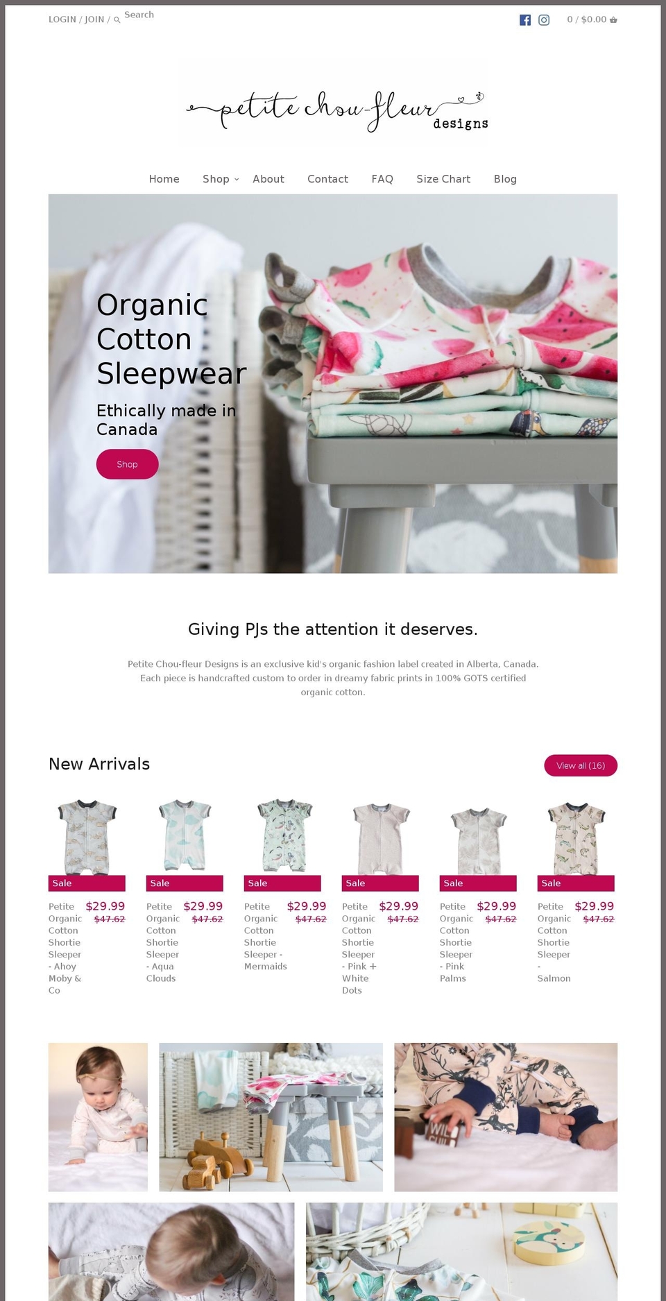 petitechoufleurdesigns.com — Shopify storefront screenshot