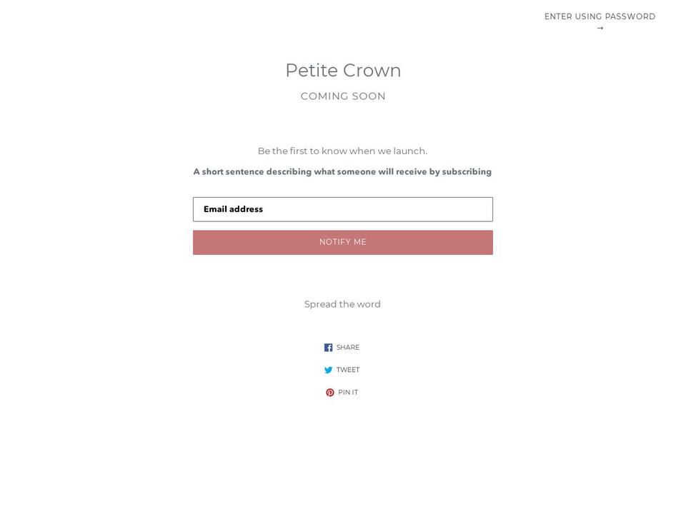 petitecrown.com — Shopify storefront screenshot
