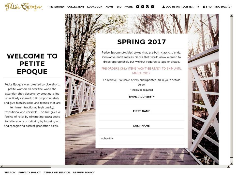 petiteepoque.com shopify website screenshot