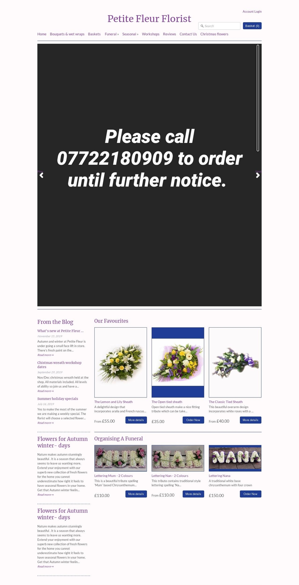 petitefleurflorist.net shopify website screenshot