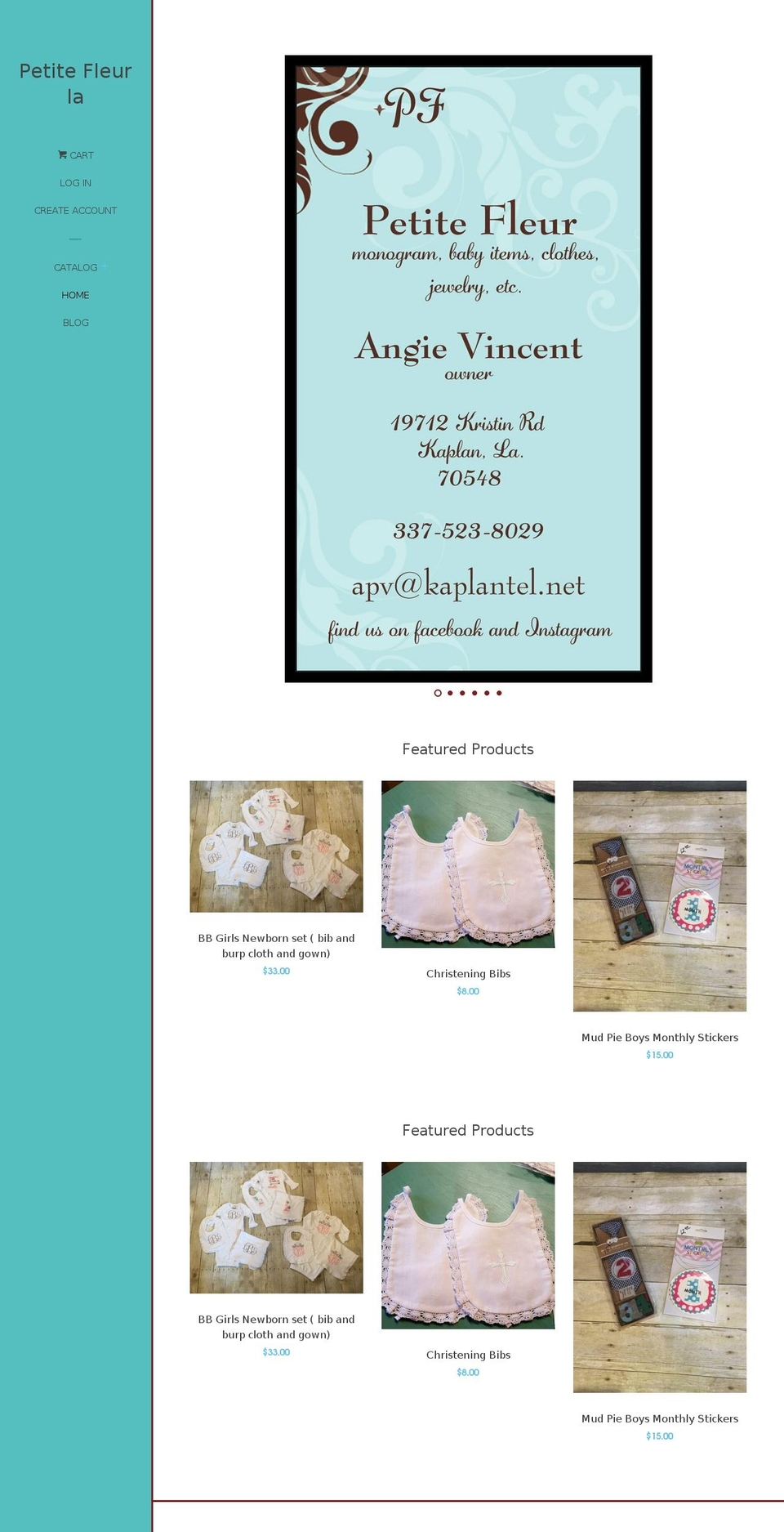 petitefleurla.com shopify website screenshot
